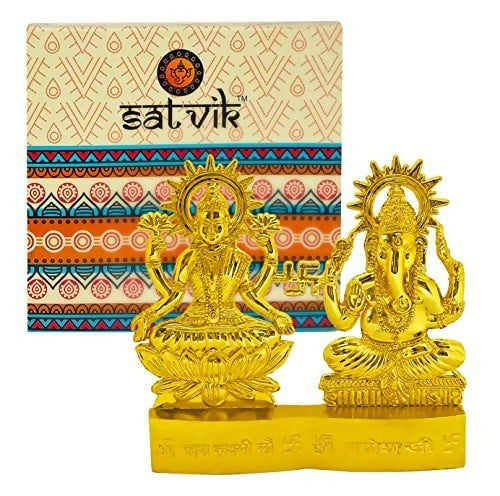 Satvik Metal Laxmi Ganesh Statue - Grab2buy