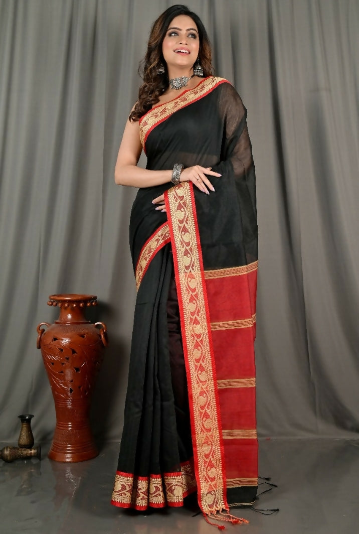 Exclusive Collection Beautiful Khadi Cotton Black Handloom Grab2Buy 