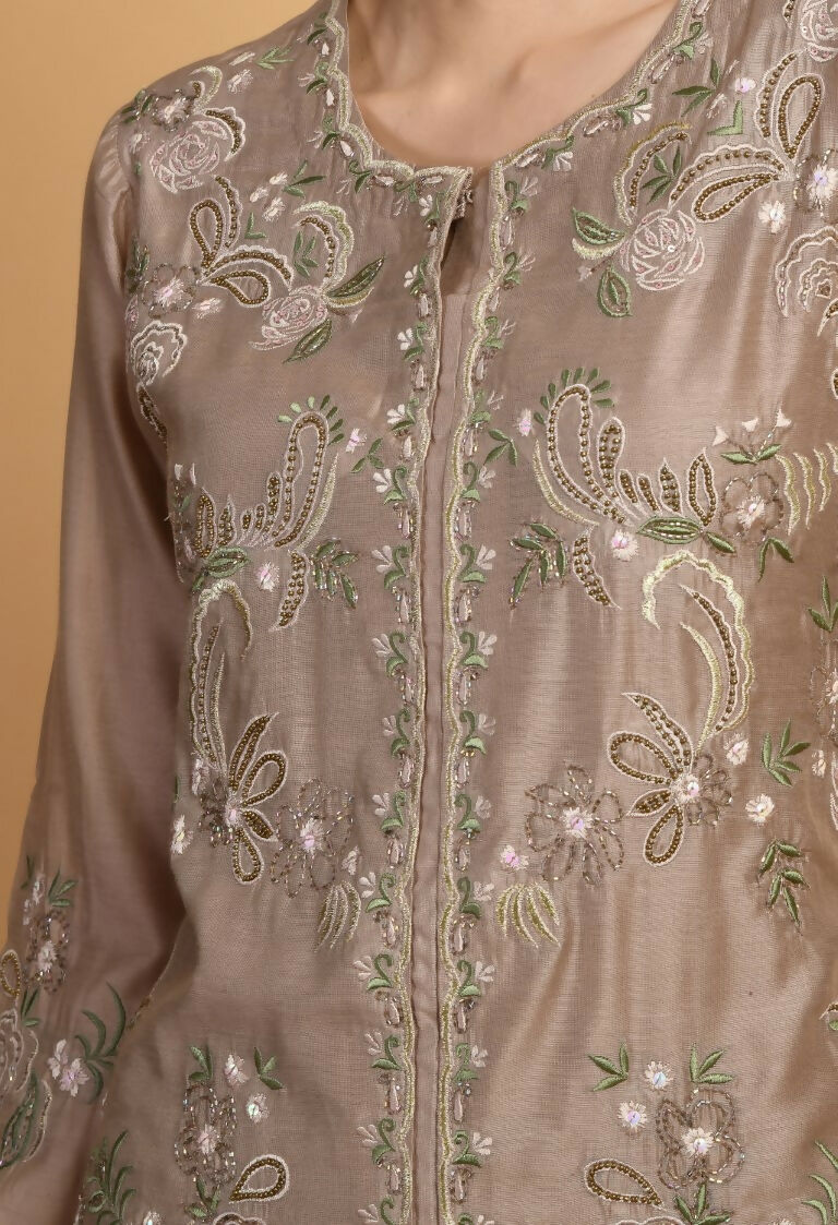 Joban Fashion Coffee Chanderi Kurta Set