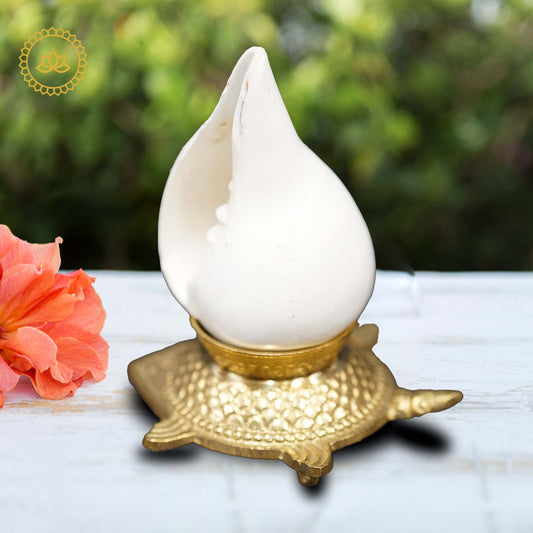 Shank with Brass Stand: Harmonize Your Pooja Rituals - Grab2buy
