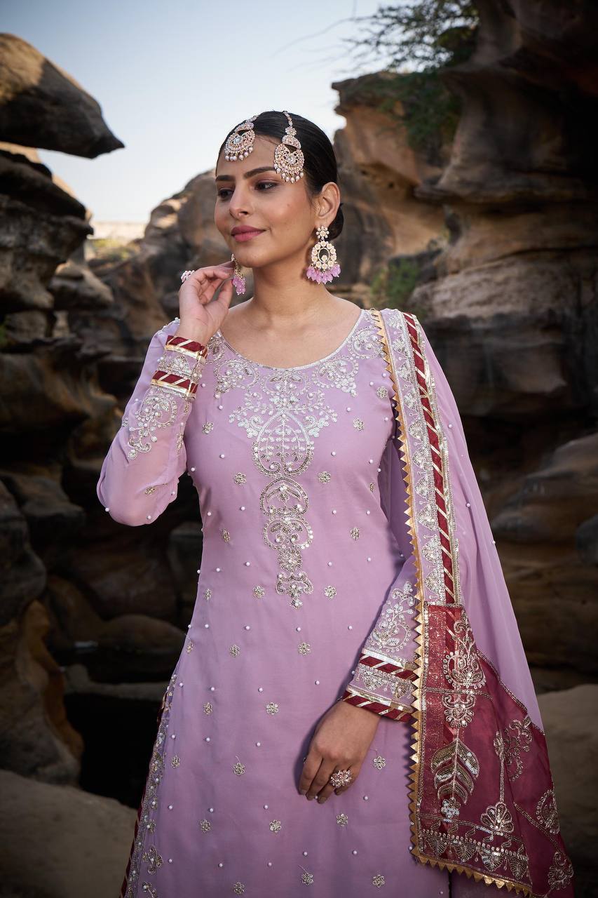Lehenga Mart Designer Faux Georgette Ready to wear Sharara Suit for Eid