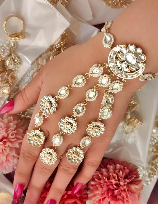 Jewel City Dazzling Crystal Floral Hand Harness - Exquisite Bridal and Formal Jewelry | Grab2Buy