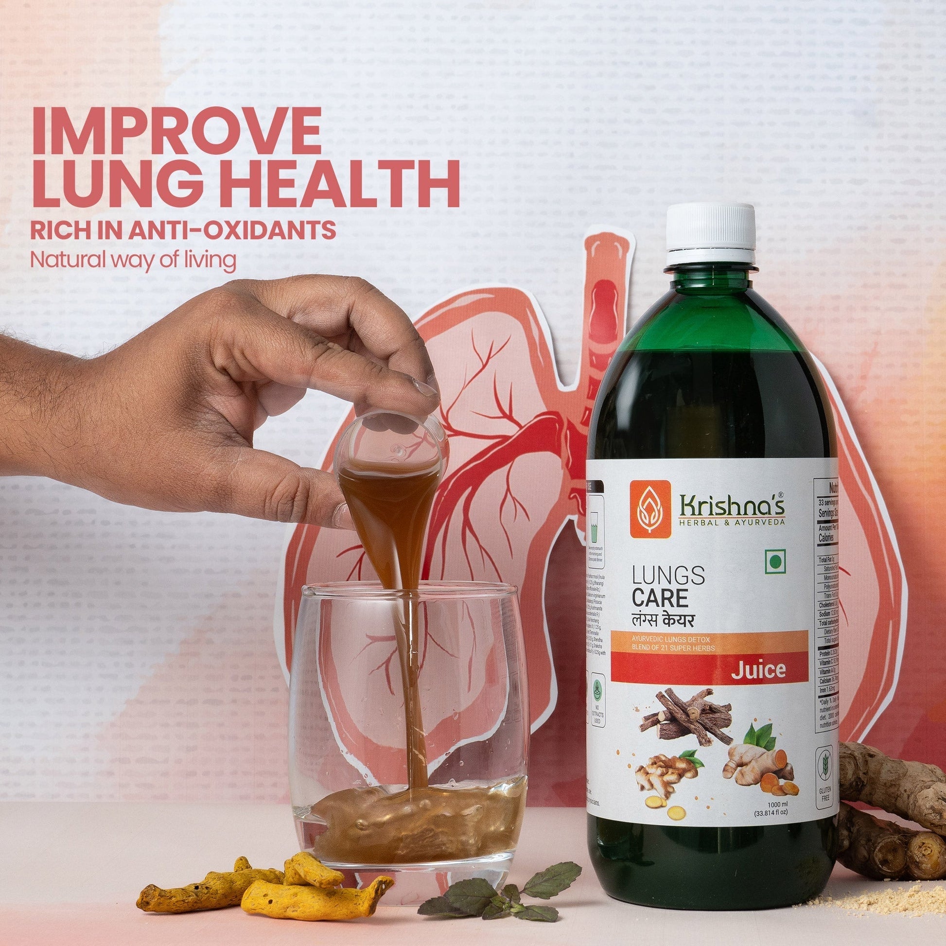 Krishna'S Herbal & Ayurveda Lungs Care Juice 