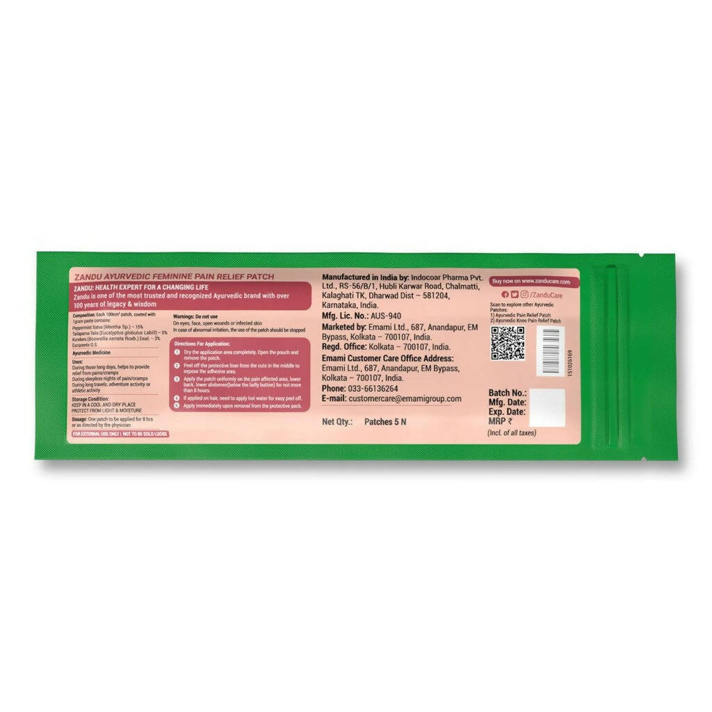 Zandu Feminine Pain Relief Patch - Grab2buy