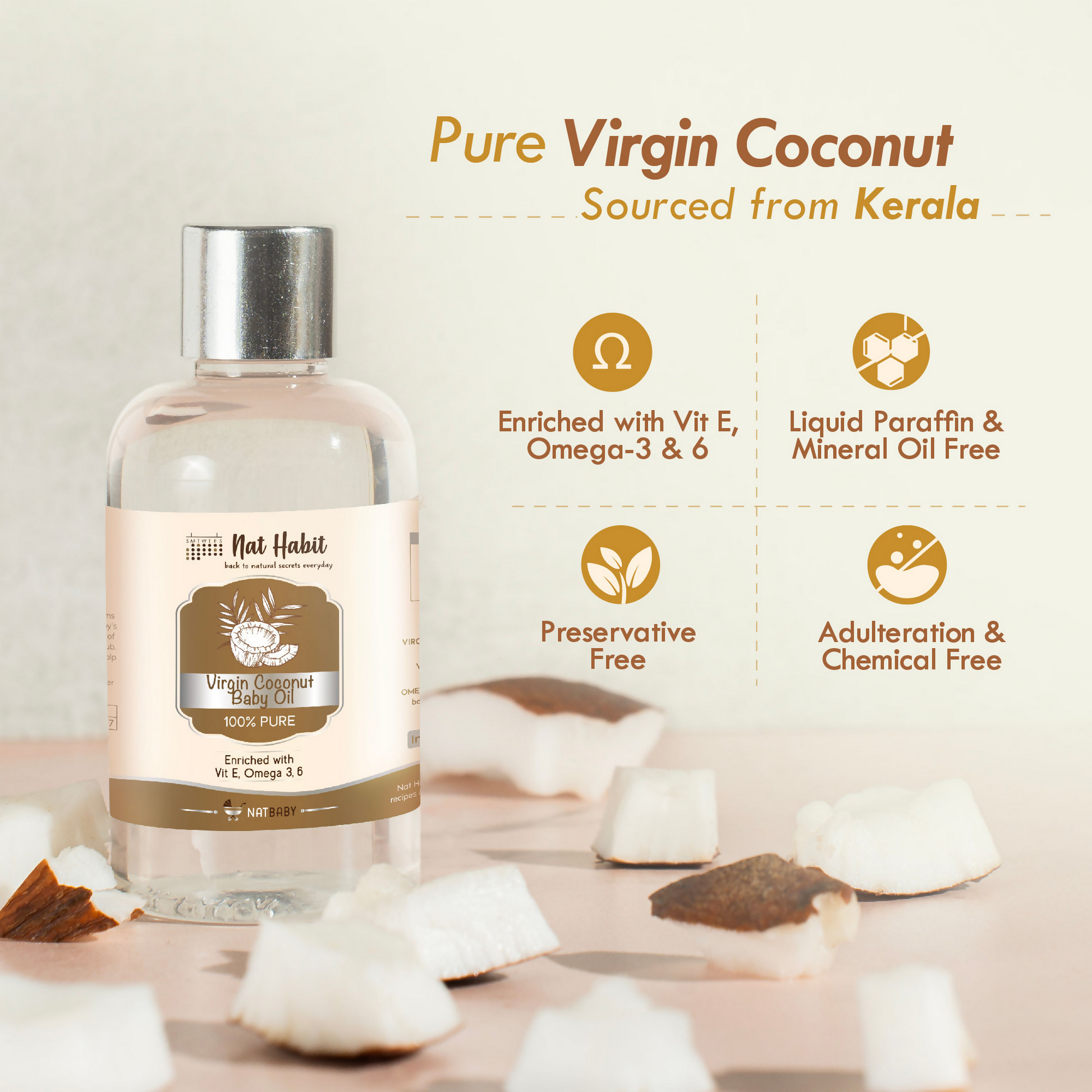 Nat Habit Pure Virgin Coconut Baby Oil 