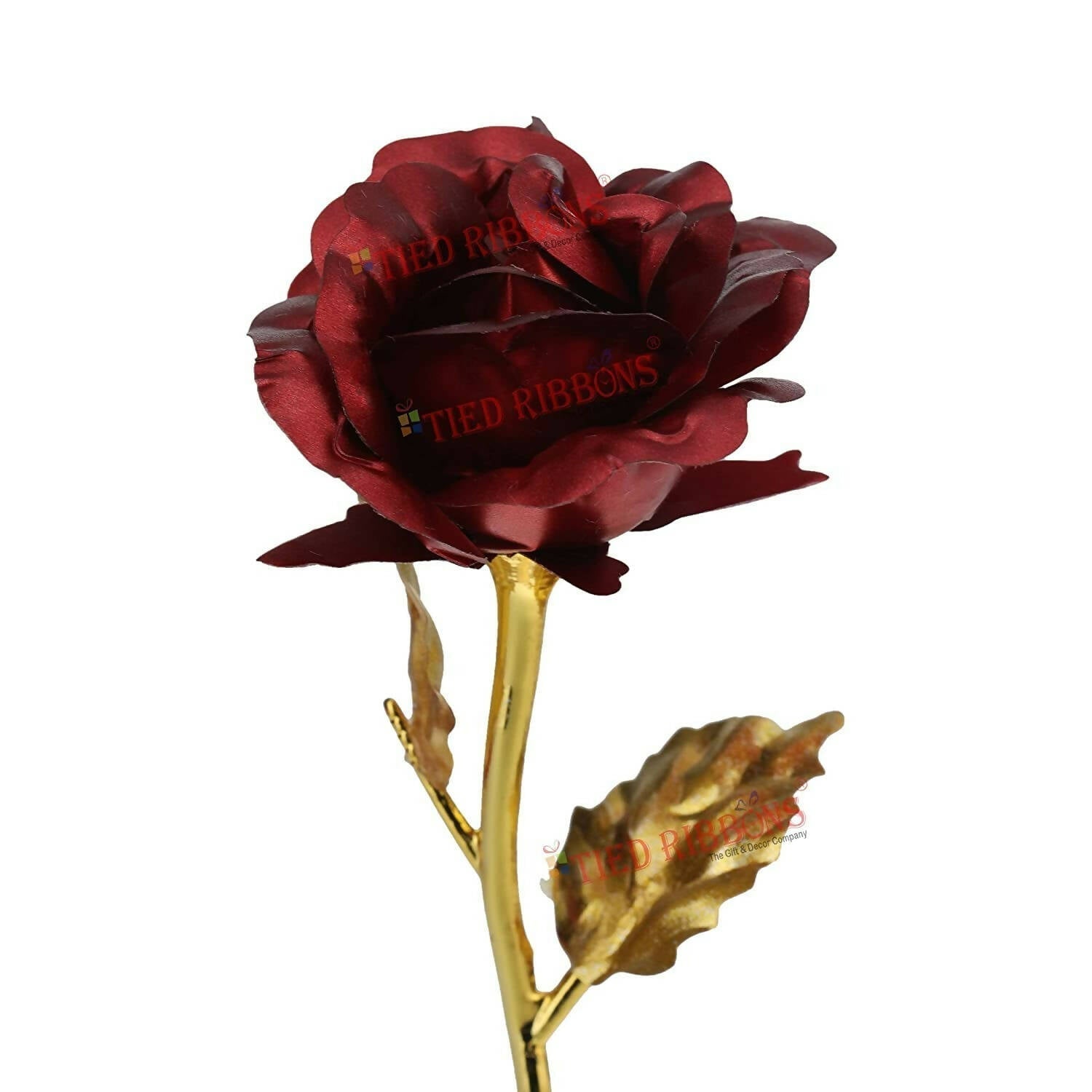 Tied Ribbons Rose Flower Artificial With Teddy - Valentines Day Gift Box 