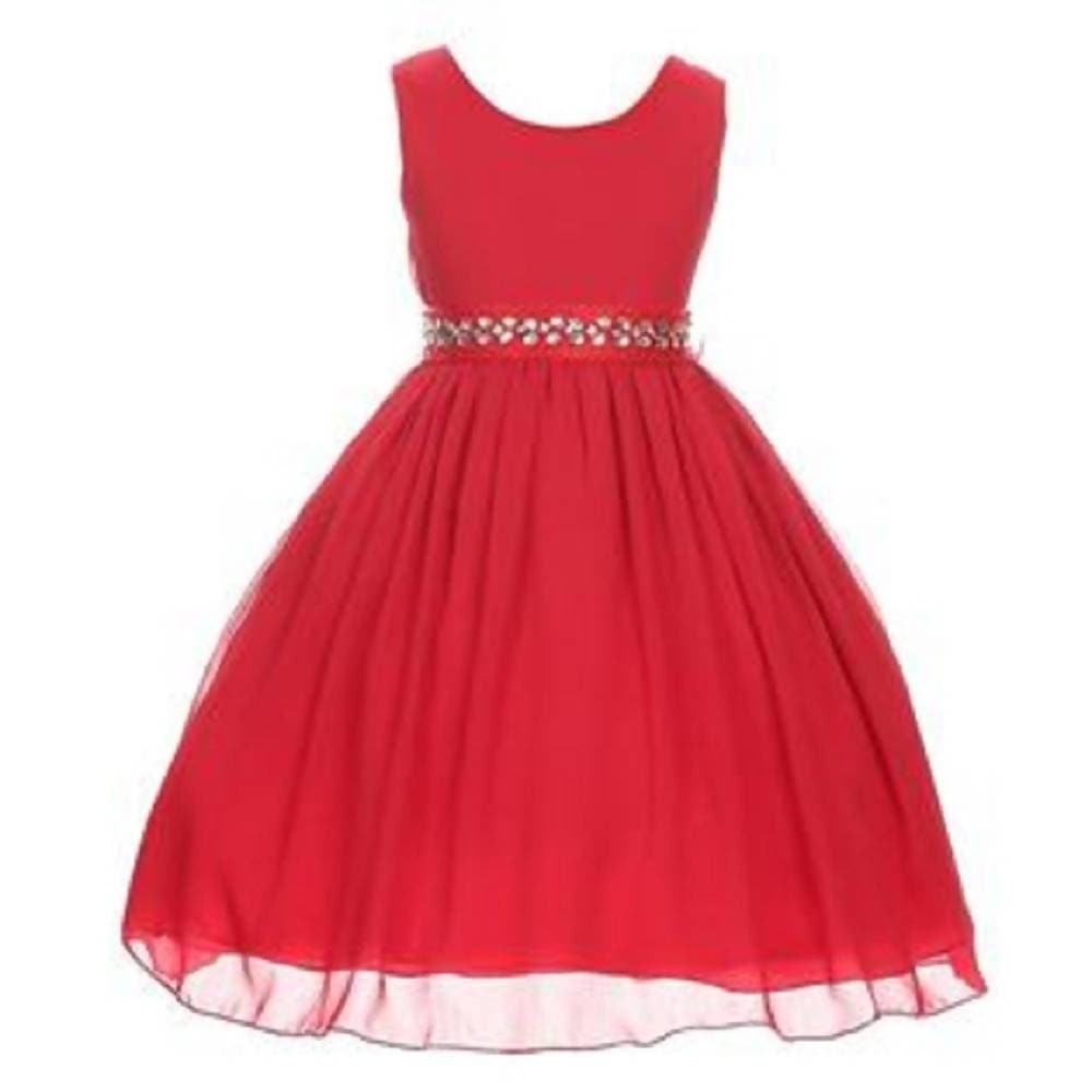 Asmaani Baby Girl's Red Color Satin Knee Length Frock (AS-DRESS_22041) - Grab2buy