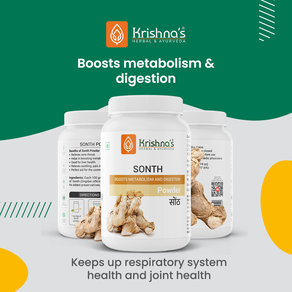 Krishna'S Herbal & Ayurveda Sonth Powder 