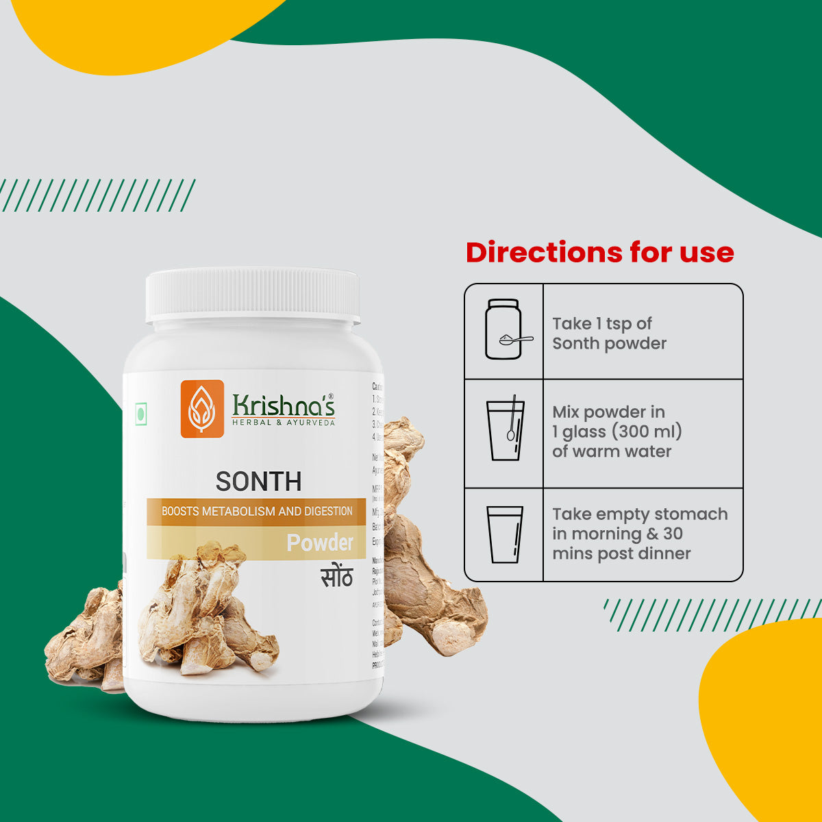 Krishna'S Herbal & Ayurveda Sonth Powder 