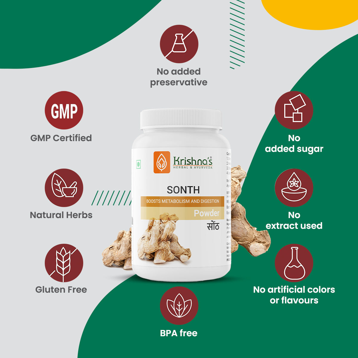 Krishna'S Herbal & Ayurveda Sonth Powder 
