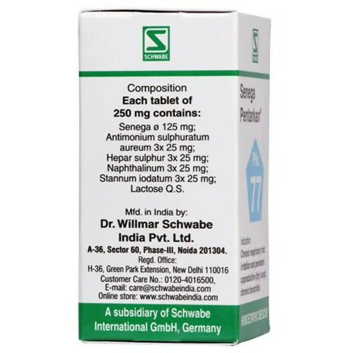 Dr. Willmar Schwabe India Senega Pentarkan Ptk 77 Tablets 