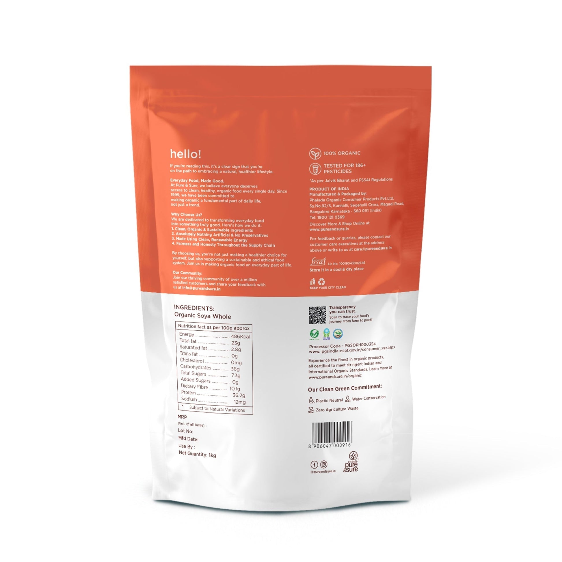 Pure & Sure Organic Soya Flour 