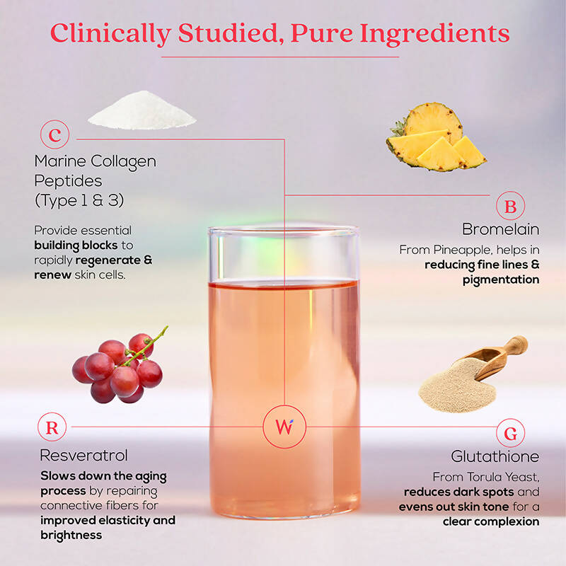 Wellbeing Nutrition Glow Korean Marine Collagen Peptides-Tropical Bliss Flavor - Grab2buy