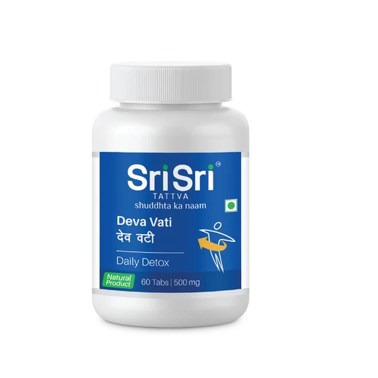 Sri Sri Tattva Ayurvedic Deva Vati For digestiondaily detox, intestinal colic, hyperacidity, 60 Tabs | 500mg 