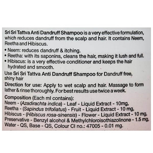 Sri Sri Tattva Anti Dandruff Shampoo Composition