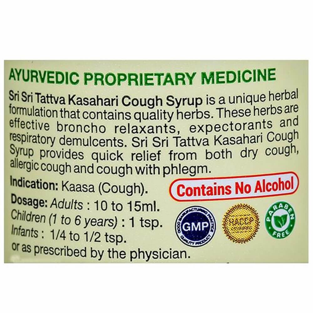 Sri Sri Tattva Kasahari Cough Syrup Indication