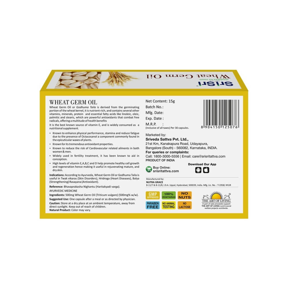 Sri Sri Tattva Wheat Germ Veg Oil Capsules 