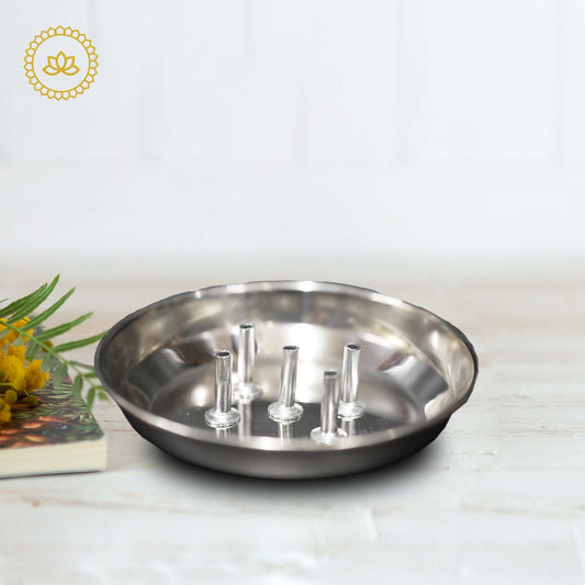 Stainless Steel Agardan Plate: Graceful Décor for Discerning Devotees - Grab2buy
