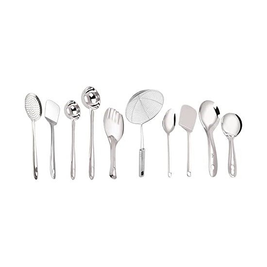 Stainless Steel Cooking and Serving Spoon - Set of 10 | Grab2Buy
