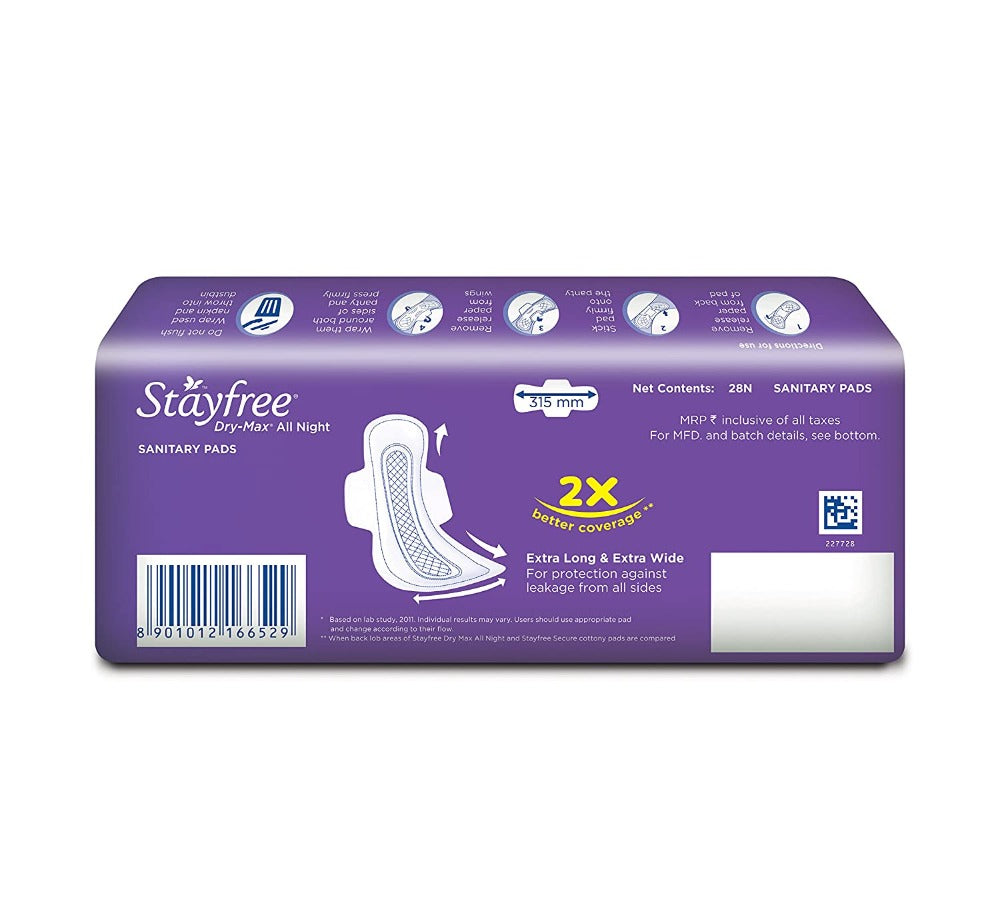 Stayfree Dry Max All Night Ultra Dry Napkins 