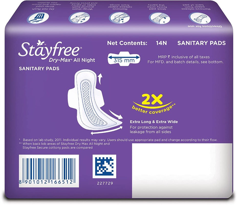 Stayfree Dry Max All Night Ultra Dry Napkins 