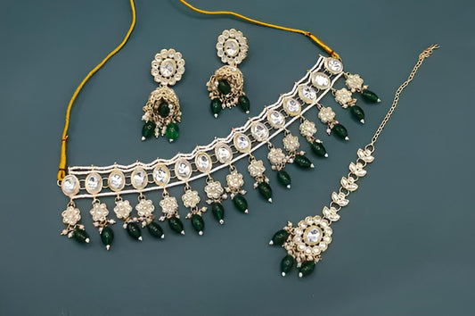 Jewel City Regal Diamond and Emerald Necklace Set - Exquisite Bridal and Formal Jewelry | Grab2Buy