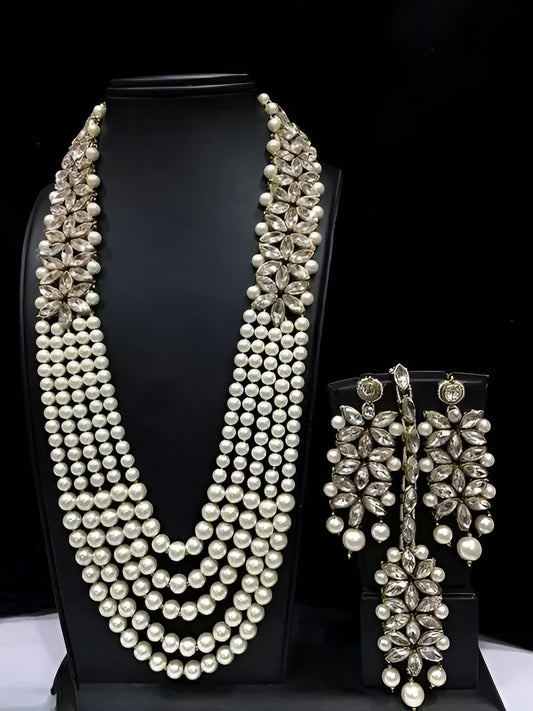 Jewel City Regal Pearl Necklace and Earring Set - Elegant Bridal Jewelry | Grab2Buy