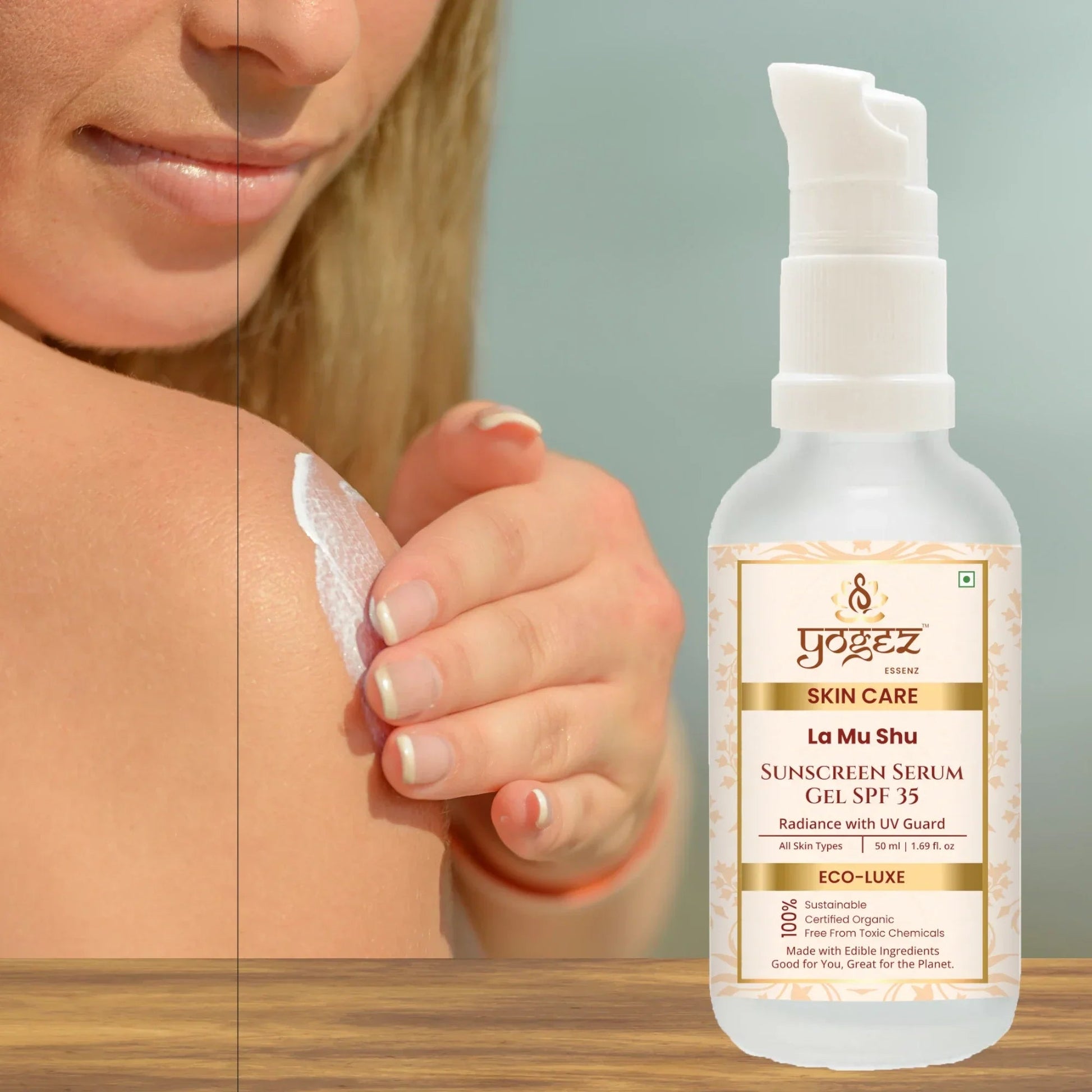 Yogez La Mu Shu Sunscreen Serum Gel SPF 35  Grab2Buy Yogez Grab2Buy