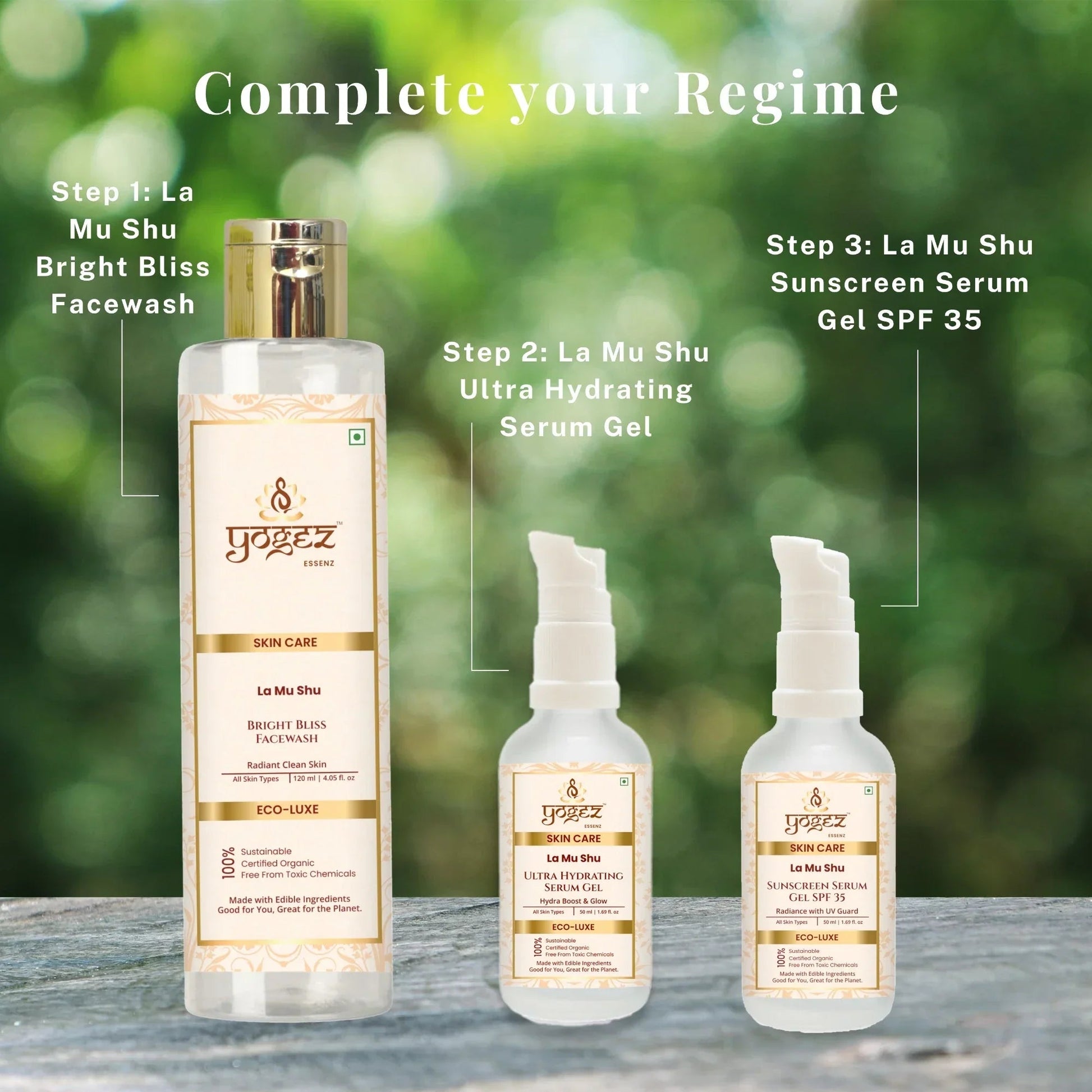 Yogez La Mu Shu Sunscreen Serum Gel SPF 35  Grab2Buy Yogez Grab2Buy