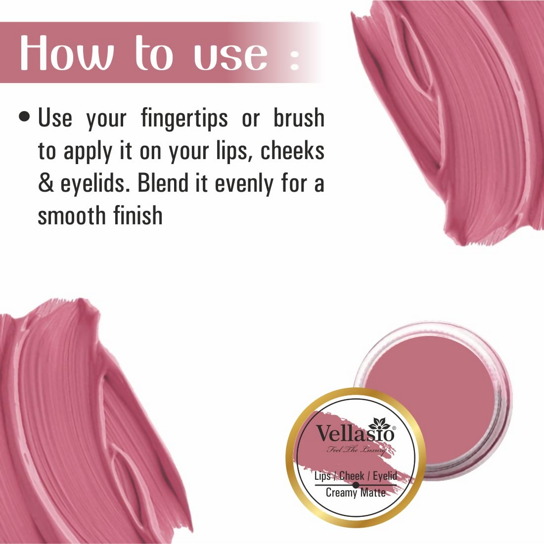 Vellasio Vegan Lip and cheek tint - Pink Brown  Grab2Buy Vellasio Grab2Buy