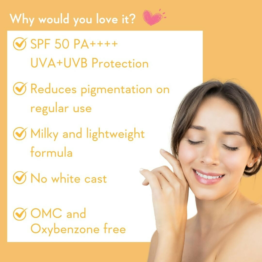 Wishcare Vitamin C Pure Glow Milk Sunscreen SPF 50  Grab2Buy Wishcare Grab2Buy