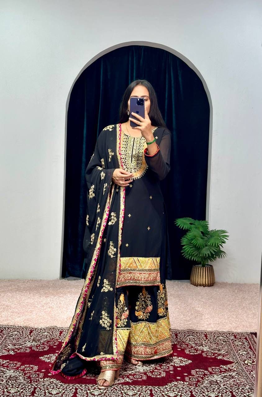 Lehenga Mart Designer Embroidered and Mirror Work Suit