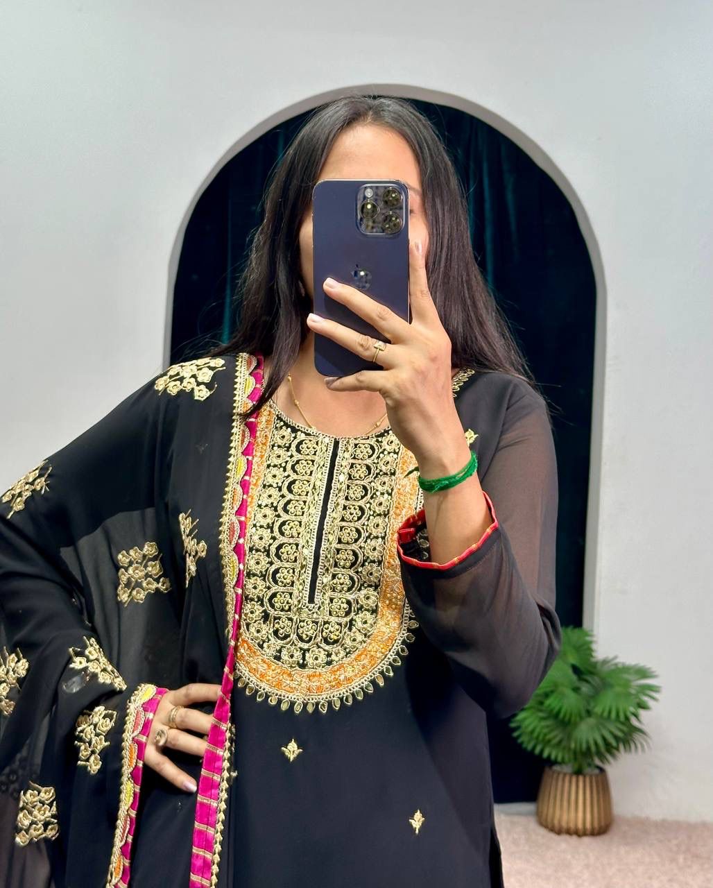 Lehenga Mart Designer Embroidered and Mirror Work Suit