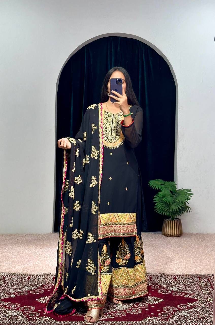 Lehenga Mart Designer Embroidered and Mirror Work Suit
