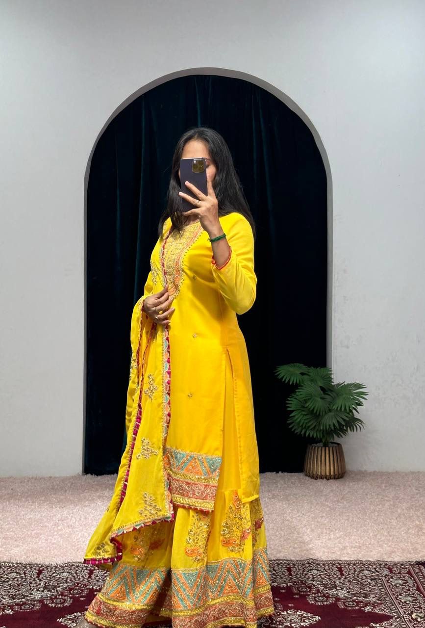 Lehenga Mart Designer Embroideried and Mirror Work Suit