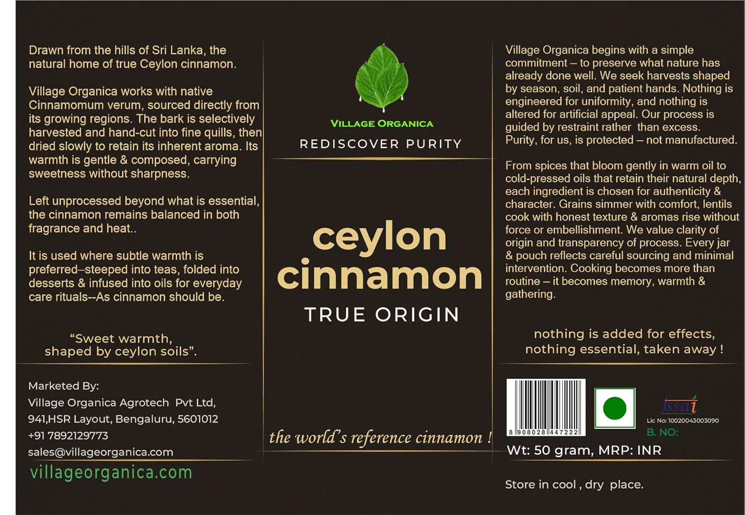 Village-Organica Ceylon Cinnamon Sticks  Grab2Buy Village-Organica Grab2Buy