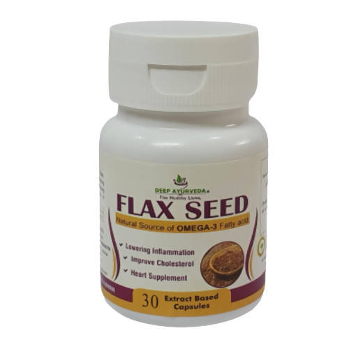 Deep Ayurveda Flax Seed 500mg Veg Capsules - Grab2buy
