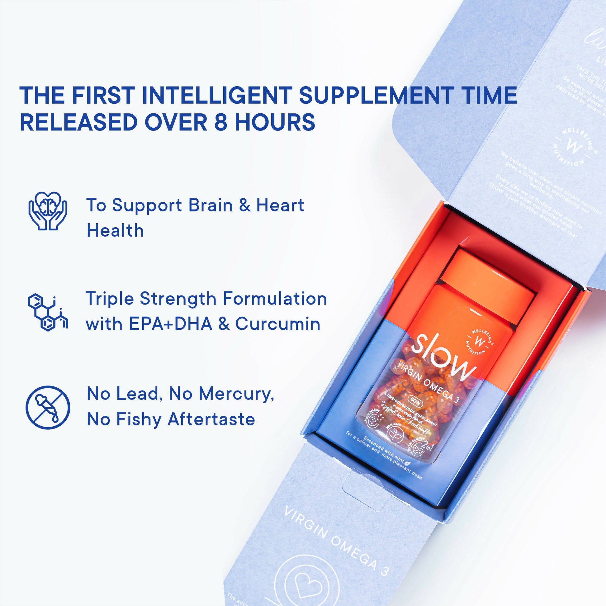 Wellbeing Nutrition Slow | Virgin Omega 3 Capsules - Grab2buy