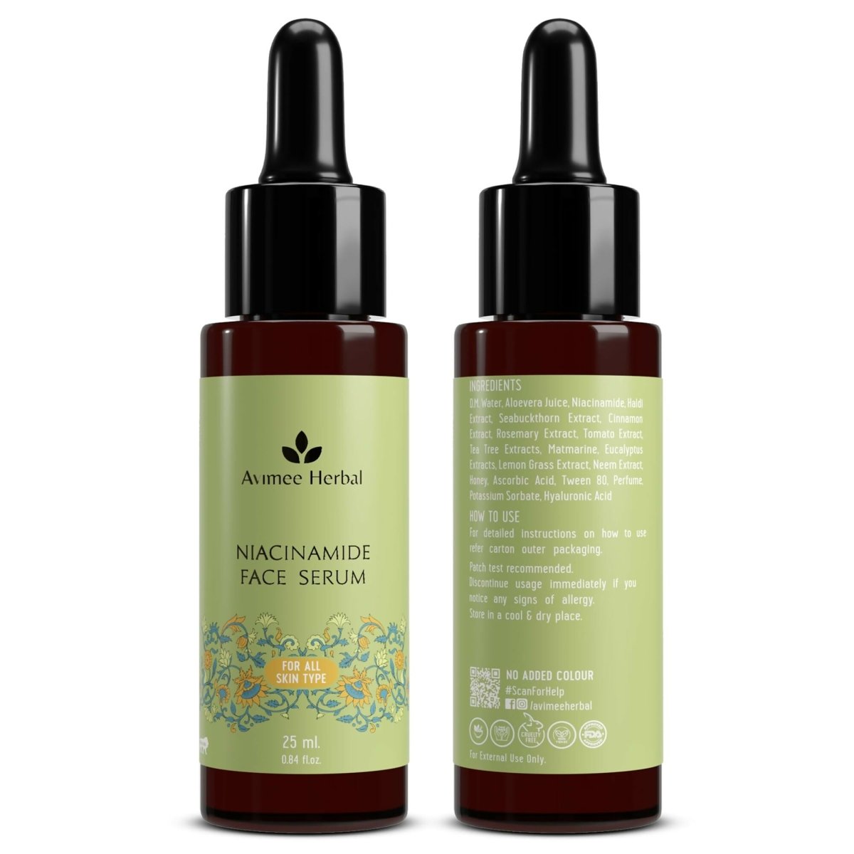 Avimee Herbal Niacinamide Face Serum For Acne Marks, Blemishes & Oil Balancing with Zinc