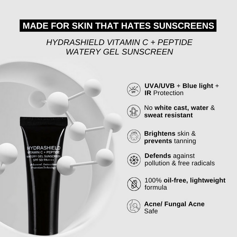 The Formularx Hydrashield Vitamin C + Peptide Sunscreen Spf 50 Pa++++ For Oily, Acne Prone Skin  Grab2Buy The Formularx Grab2Buy