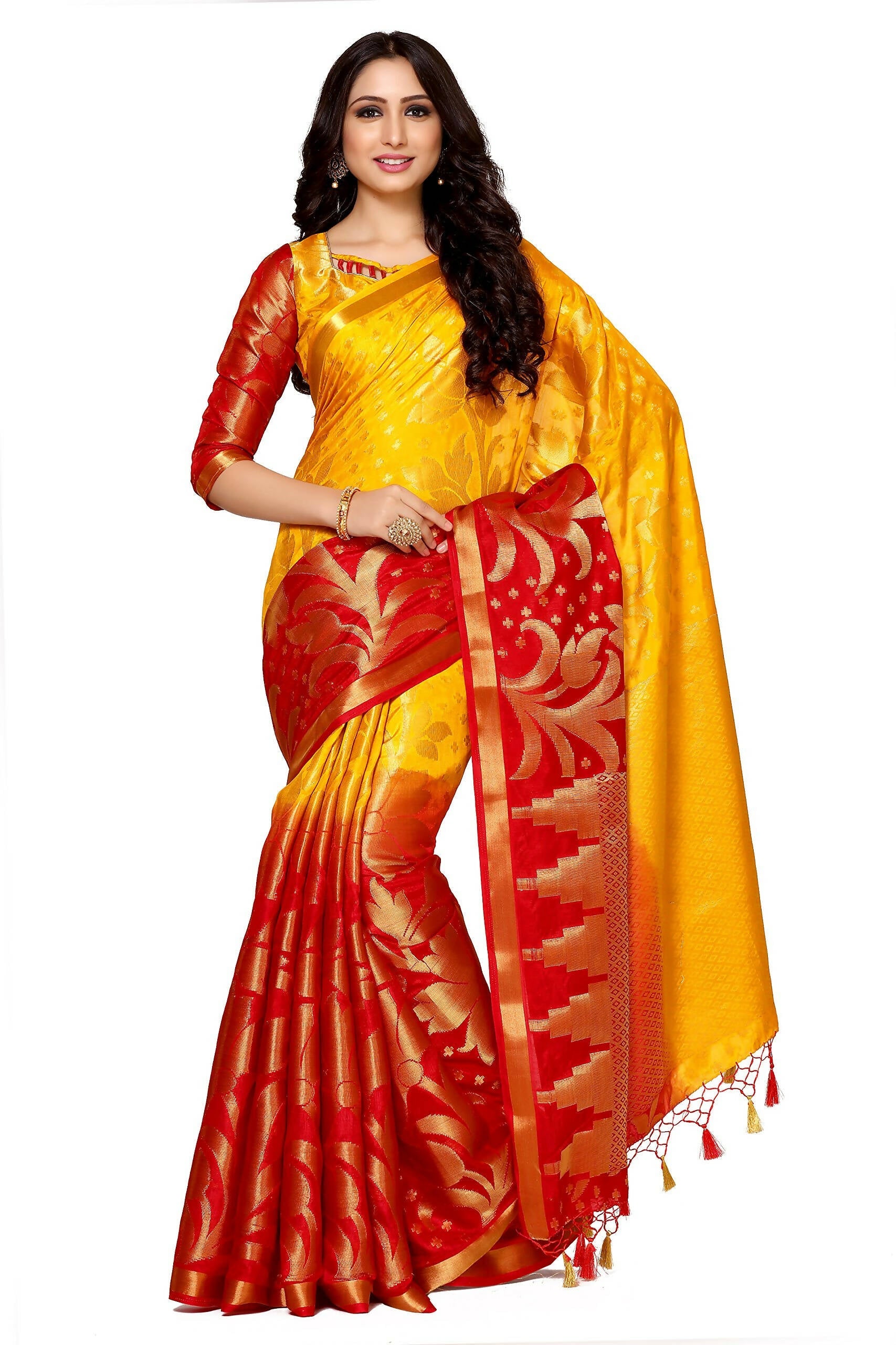 Mimosa Women's Multi Color Art Silk Kanjivaram Saree