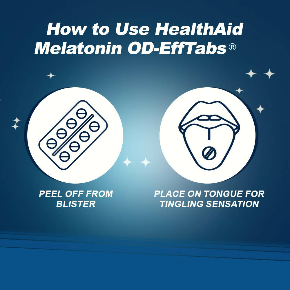 HealthAid Melatonin 5 mg + Chamomile Extract 35 mg OD Effervescent Tablets 