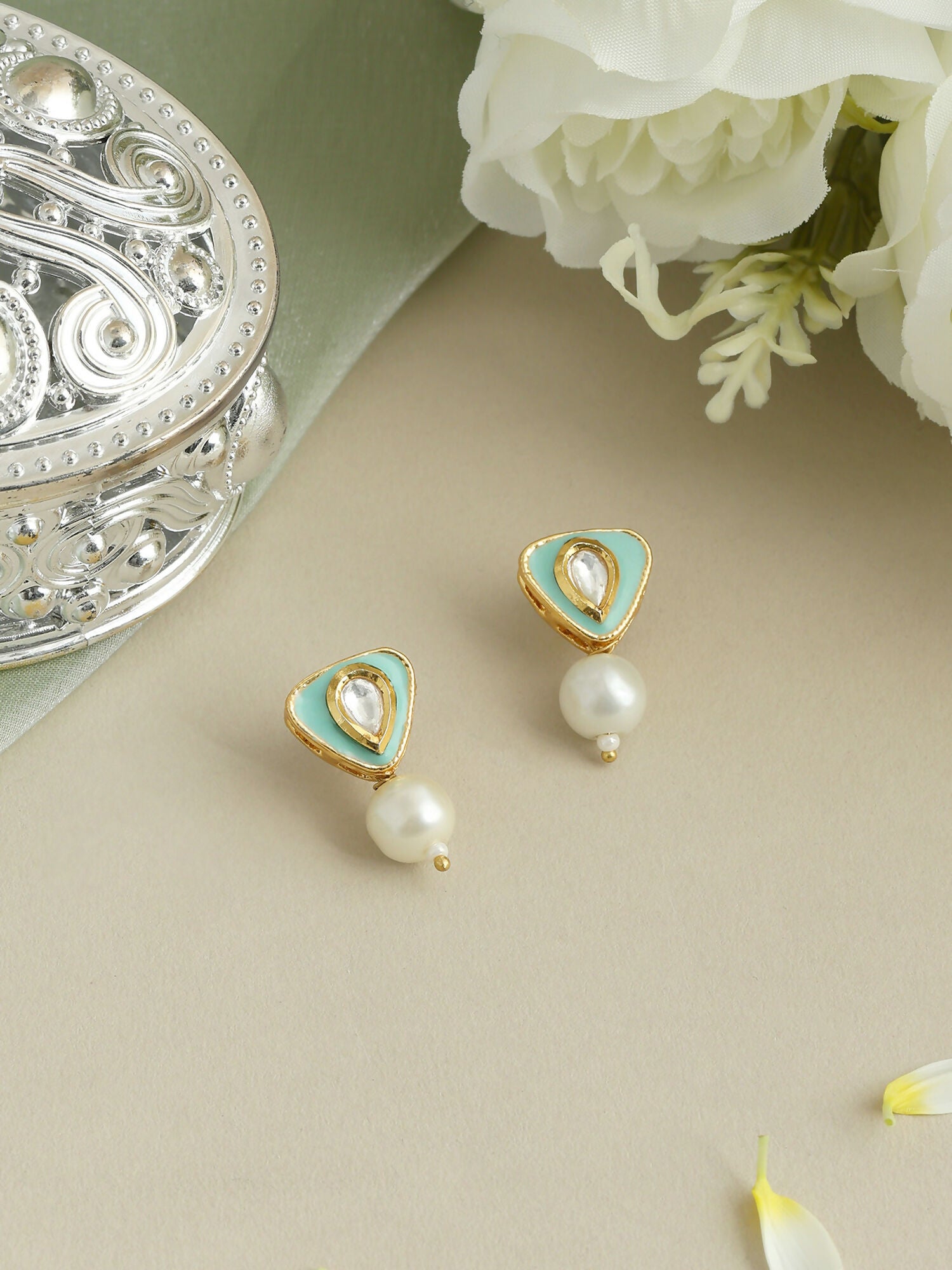 Ruby Raang Ruhani Green Pearl Earrings