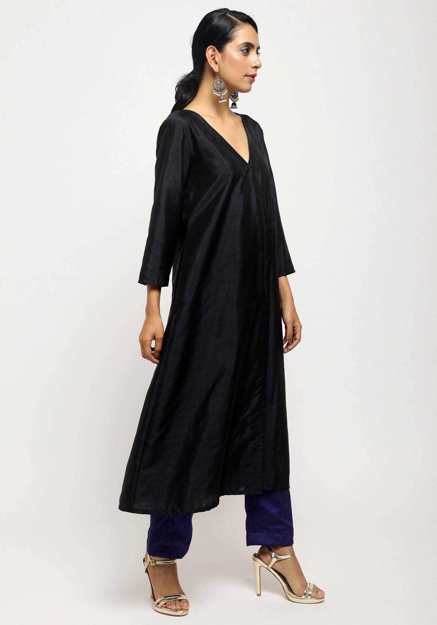 trueBrowns Black Angrakha Set 