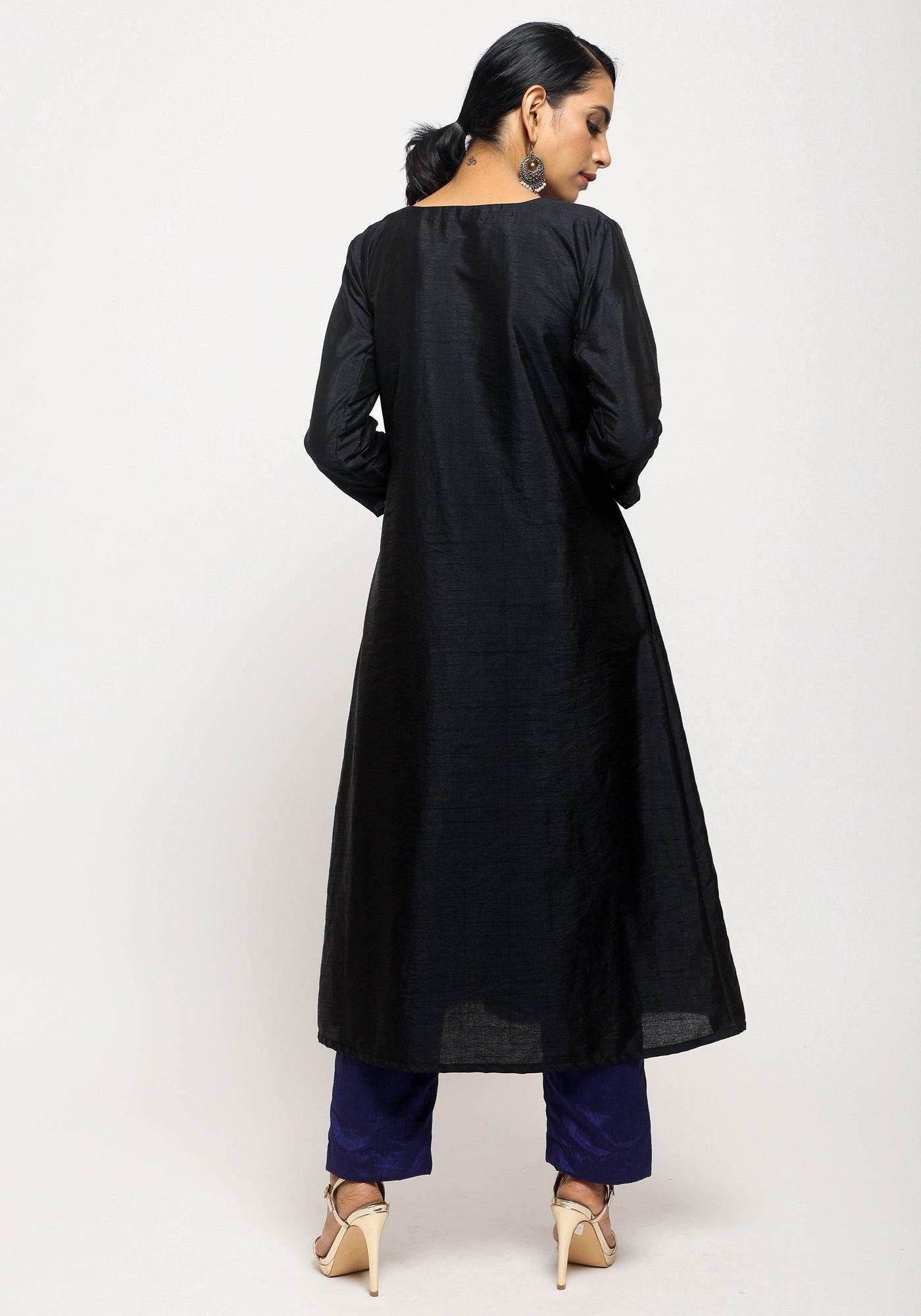 trueBrowns Black Angrakha Set 