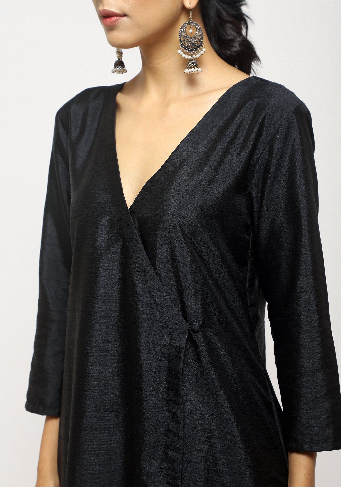 trueBrowns Black Angrakha Set 