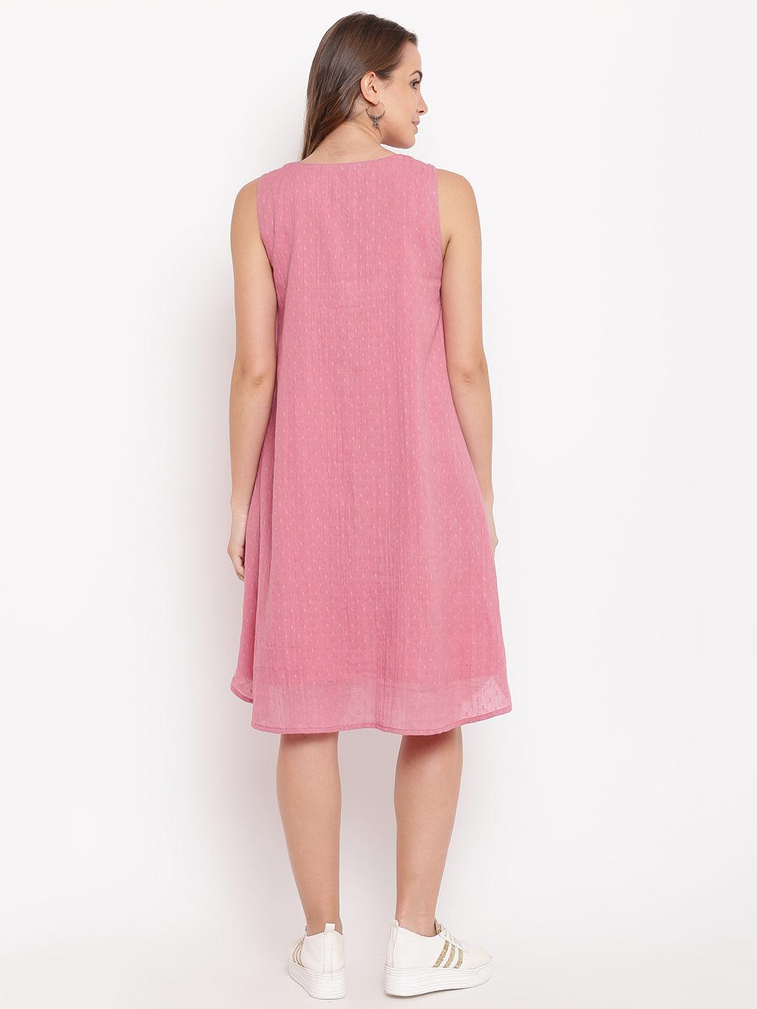 trueBrowns Pink Pin-Tucks Dress 