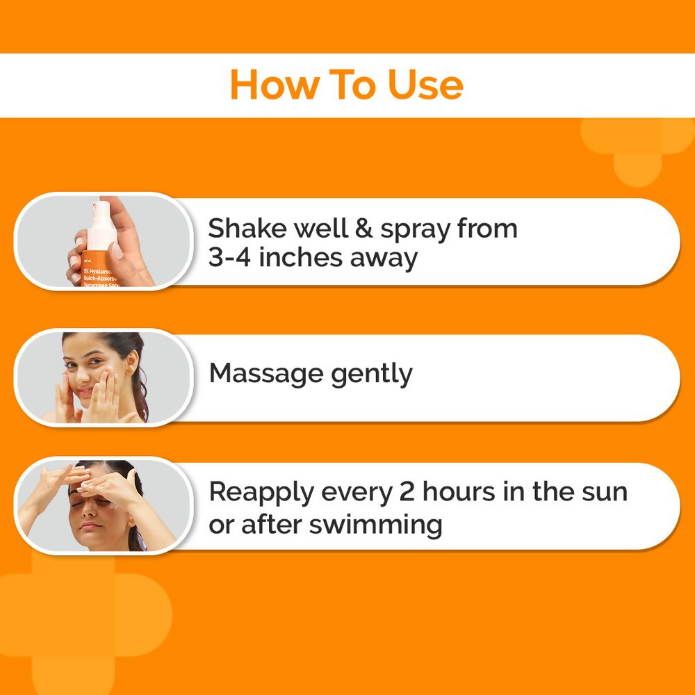 The Derma Co 1% Hyaluronic Quick-Absorbing Sunscreen Spray with Hyaluronic Acid & Vitamin E  Grab2Buy The Derma Co Grab2Buy