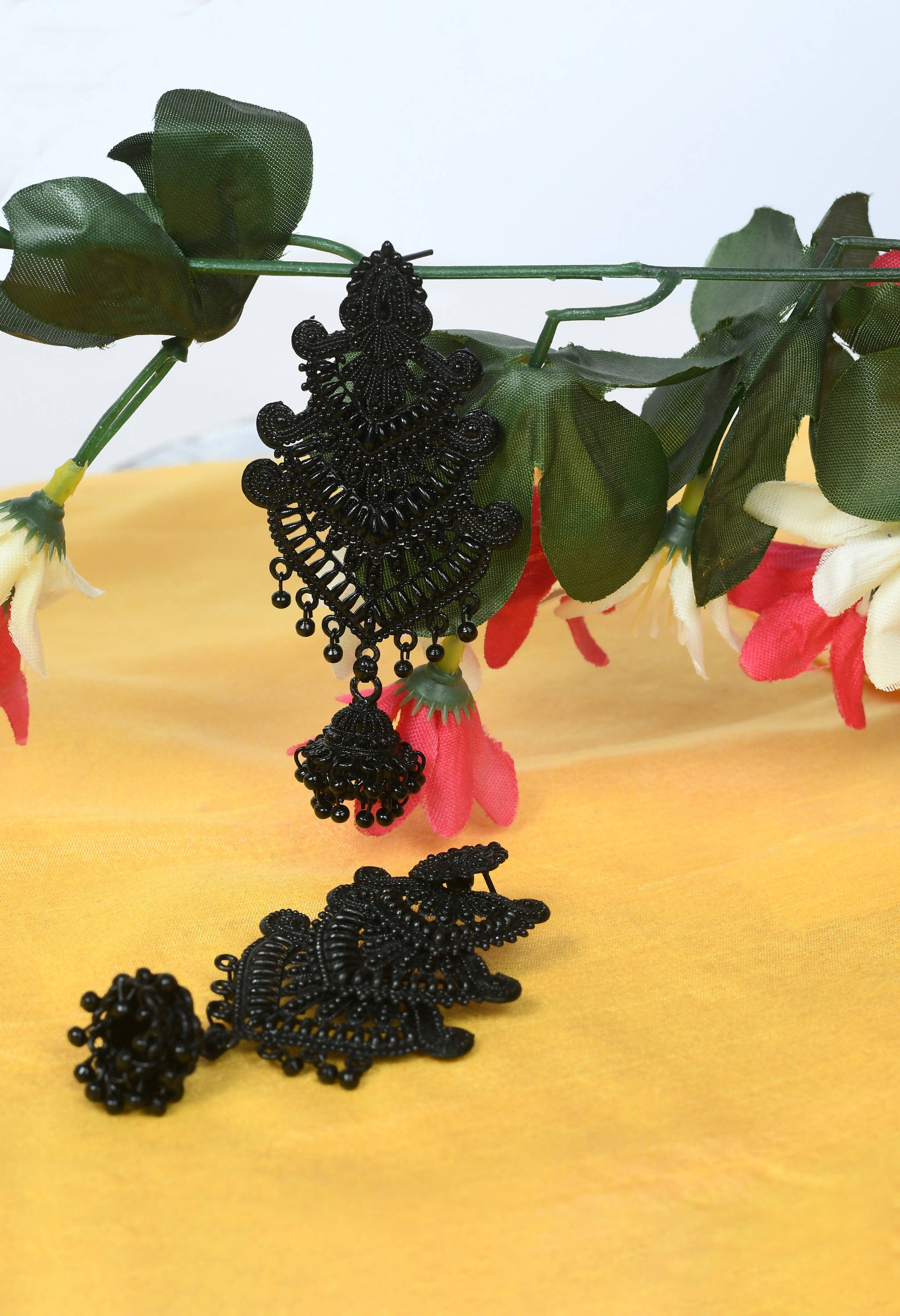 Mominos Fashion Johar Kamal Latest Design Black Color Earrings - Grab2buy