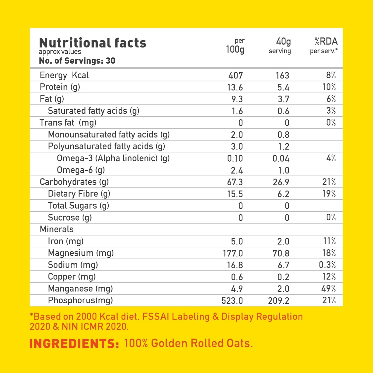 Yoga Bar 100% Rolled Plain Oats  Grab2Buy Yoga Bar Grab2Buy